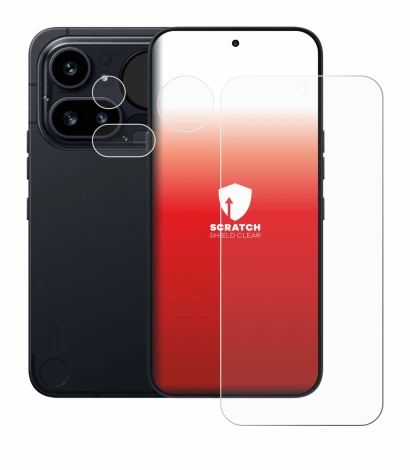 Immagine del dispositivo Nothing Phone (4a) Pro (Fronte+Fotocamera) con un'ampia varietà di protezioni per lo schermo.