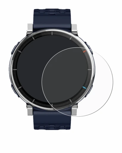 Immagine del dispositivo Amazfit Active 3 Premium con un'ampia varietà di protezioni per lo schermo.