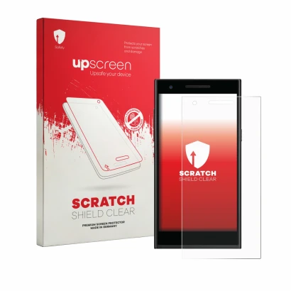 Parte frontale di una confezione del prodotto con il logo del marchio upscreen. Accanto è raffigurato il dispositivo Philips S