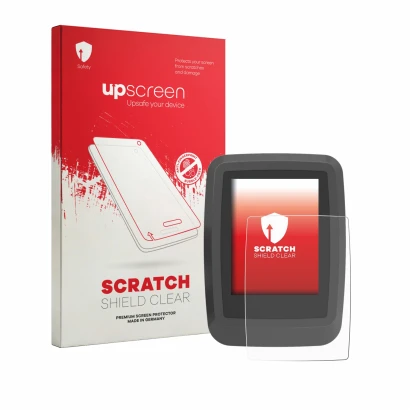 Parte frontale di una confezione del prodotto con il logo del marchio upscreen. Accanto è raffigurato il dispositivo Ananda D1