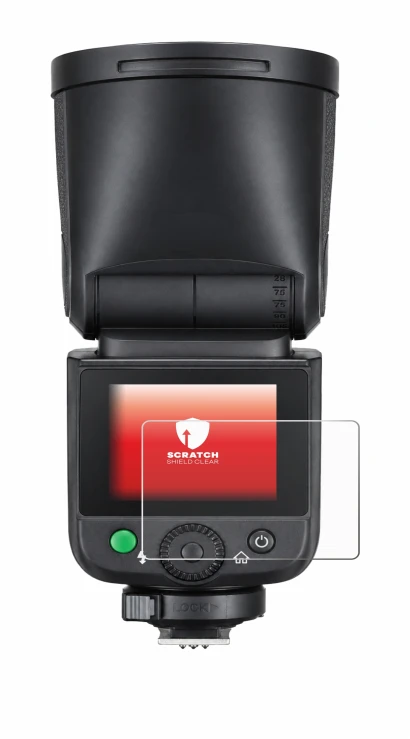 Immagine del dispositivo Godox V1 mid con un'ampia varietà di protezioni per lo schermo.