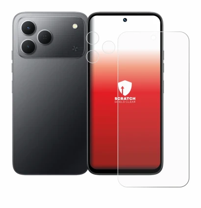 Immagine del dispositivo Tecno Spark 50 4G (Fronte+Fotocamera) con un'ampia varietà di protezioni per lo schermo.