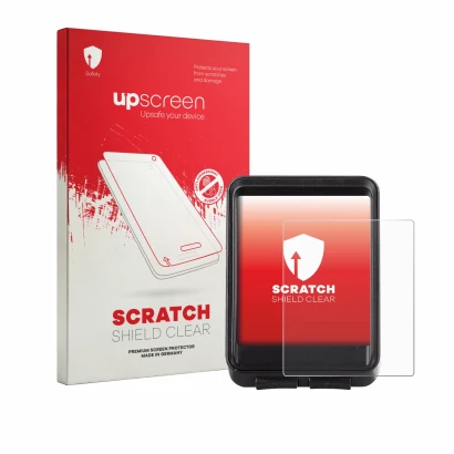 Parte frontale di una confezione del prodotto con il logo del marchio upscreen. Accanto è raffigurato il dispositivo OHFAMO IC
