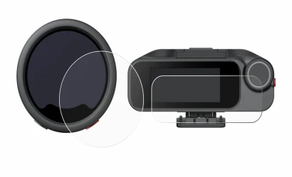 Immagine del dispositivo Insta360 Mic Pro TX + RX con un'ampia varietà di protezioni per lo schermo.
