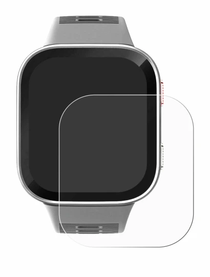 Immagine del dispositivo Amazfit Bip Max con un'ampia varietà di protezioni per lo schermo.