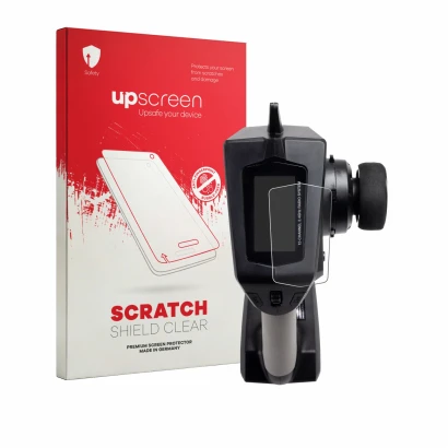 Parte frontale di una confezione del prodotto con il logo del marchio upscreen. Accanto è raffigurato il dispositivo Spektrum