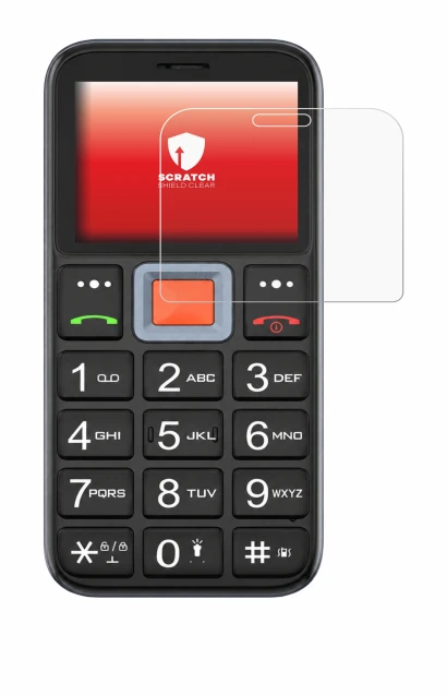 Immagine del dispositivo Easyfone Prime A5 con un'ampia varietà di protezioni per lo schermo.
