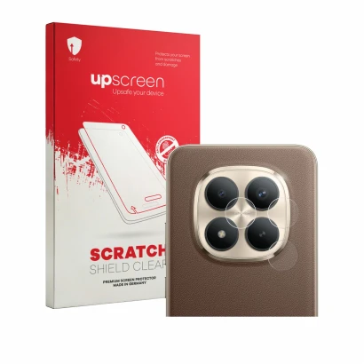 Parte frontale di una confezione del prodotto con il logo del marchio upscreen. Accanto è raffigurato il dispositivo Xiaomi Re