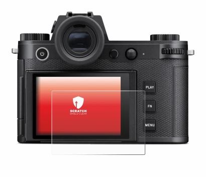 Immagine del dispositivo Leica SL3-P con un'ampia varietà di protezioni per lo schermo.