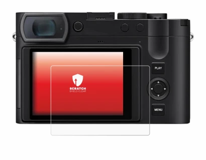 Immagine del dispositivo Leica Q3 Monochrom con un'ampia varietà di protezioni per lo schermo.