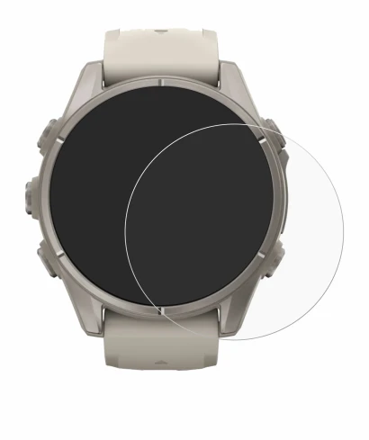 Immagine del dispositivo Garmin Fenix 9 (43 mm) con un'ampia varietà di protezioni per lo schermo.