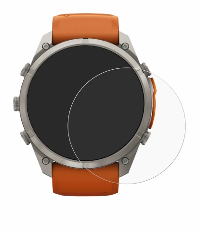 Immagine del dispositivo Garmin Fenix 9 Pro (51 mm) con un'ampia varietà di protezioni per lo schermo.