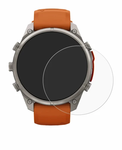 Immagine del dispositivo Garmin Fenix 9 Pro (47 mm) con un'ampia varietà di protezioni per lo schermo.