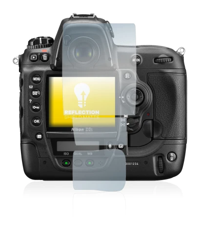Immagine del dispositivo Nikon D3S con un'ampia varietà di protezioni per lo schermo.