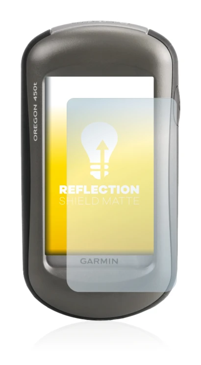 Immagine del dispositivo Garmin Oregon 450 con un'ampia varietà di protezioni per lo schermo.