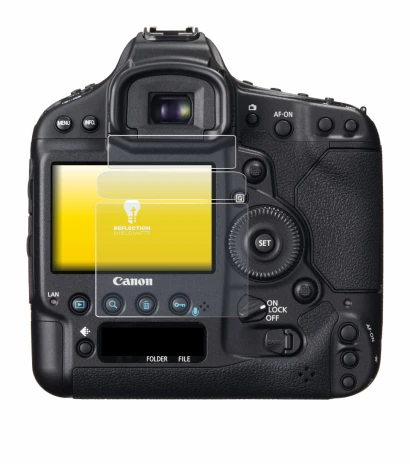 Immagine del dispositivo Canon EOS 1D X con un'ampia varietà di protezioni per lo schermo.