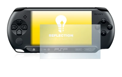 Immagine del dispositivo Sony PSP Street E1004 con un'ampia varietà di protezioni per lo schermo.