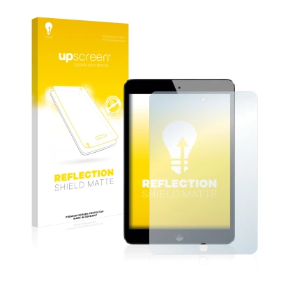 Parte frontale di una confezione del prodotto con il logo del marchio upscreen. Accanto è raffigurato il dispositivo Apple iPa