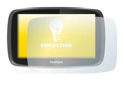 Immagine del dispositivo TomTom GO 5000 con un'ampia varietà di protezioni per lo schermo.