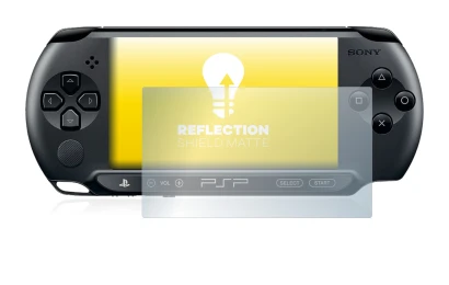 Immagine del dispositivo Sony PSP 2000 con un'ampia varietà di protezioni per lo schermo.
