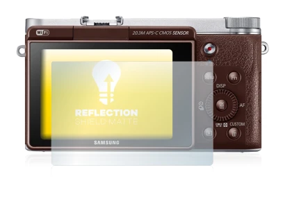Immagine del dispositivo Samsung NX3000 con un'ampia varietà di protezioni per lo schermo.