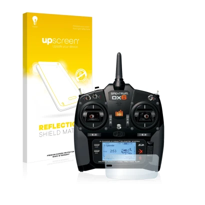 Parte frontale di una confezione del prodotto con il logo del marchio upscreen. Accanto è raffigurato il dispositivo Spektrum 