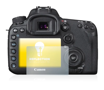 Immagine del dispositivo Canon EOS 7D Mark II con un'ampia varietà di protezioni per lo schermo.