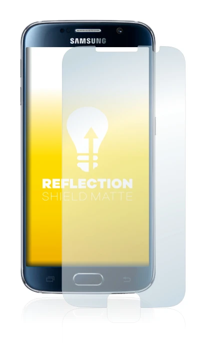 Immagine del dispositivo Samsung Galaxy S6 con un'ampia varietà di protezioni per lo schermo.