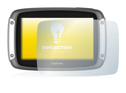 Immagine del dispositivo TomTom Rider 400 con un'ampia varietà di protezioni per lo schermo.