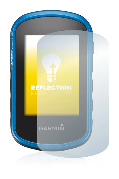 Immagine del dispositivo Garmin eTrex Touch 25 con un'ampia varietà di protezioni per lo schermo.