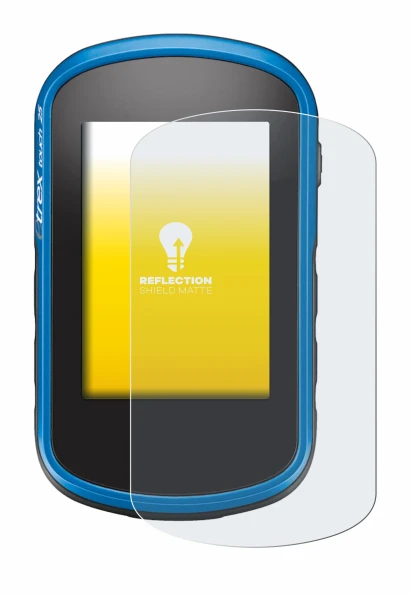 Immagine del dispositivo Garmin eTrex Touch 35 con un'ampia varietà di protezioni per lo schermo.