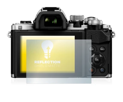 Immagine del dispositivo Olympus OM-D E-M10 Mark II con un'ampia varietà di protezioni per lo schermo.