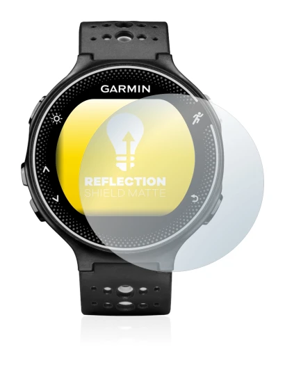 Immagine del dispositivo Garmin Forerunner 230 con un'ampia varietà di protezioni per lo schermo.