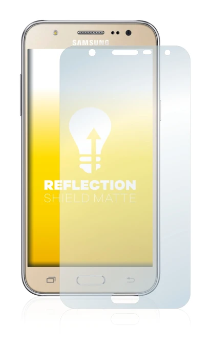 Immagine del dispositivo Samsung Galaxy J7 2016 con un'ampia varietà di protezioni per lo schermo.