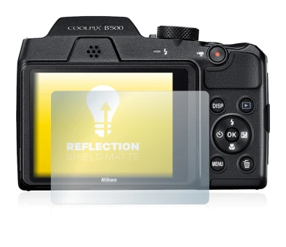 Immagine del dispositivo Nikon Coolpix B500 con un'ampia varietà di protezioni per lo schermo.