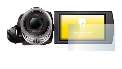 Immagine del dispositivo Sony FDR-AX53 con un'ampia varietà di protezioni per lo schermo.