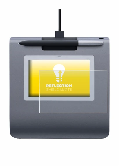 Immagine del dispositivo Wacom STU-430 con un'ampia varietà di protezioni per lo schermo.