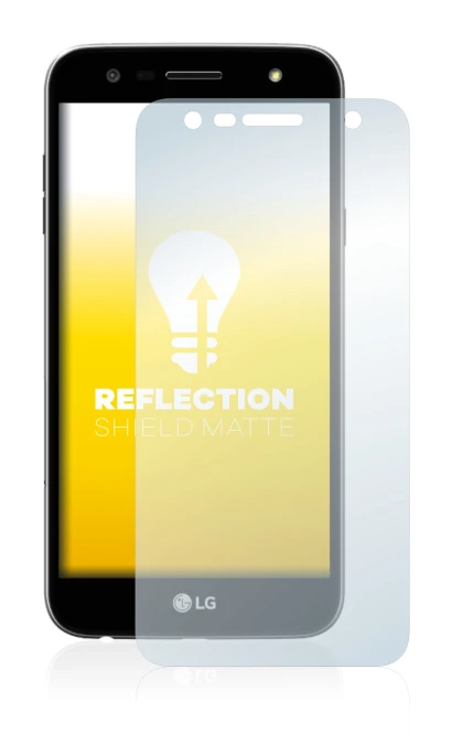 Immagine del dispositivo LG X Power 2 con un'ampia varietà di protezioni per lo schermo.
