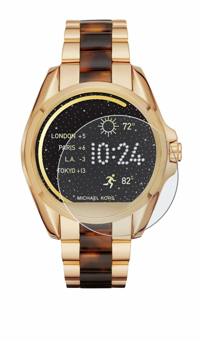 Immagine del dispositivo Michael Kors Access Bradshaw con un'ampia varietà di protezioni per lo schermo.