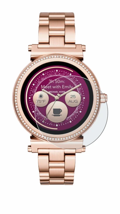Immagine del dispositivo Michael Kors Access Sofie con un'ampia varietà di protezioni per lo schermo.