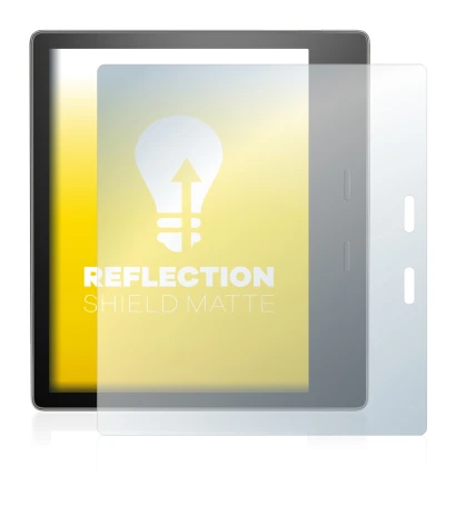 Immagine del dispositivo Amazon Kindle Oasis 2017 (9a Gen.) con un'ampia varietà di protezioni per lo schermo.