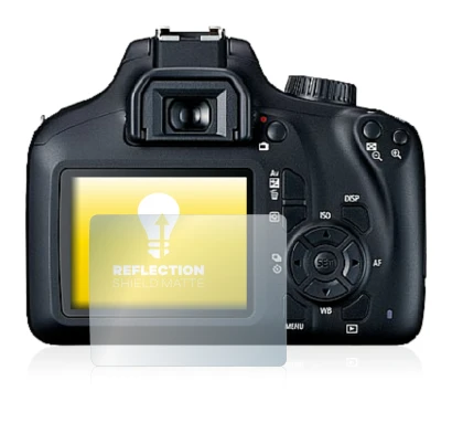Immagine del dispositivo Canon EOS 4000D con un'ampia varietà di protezioni per lo schermo.