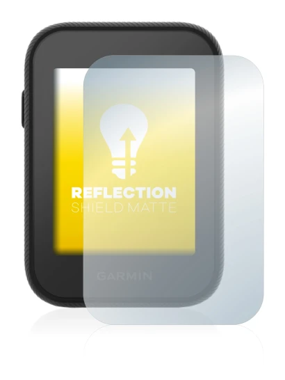 Immagine del dispositivo Garmin Approach G30 con un'ampia varietà di protezioni per lo schermo.