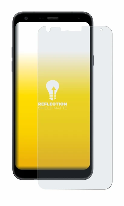 Immagine del dispositivo LG Q7 con un'ampia varietà di protezioni per lo schermo.