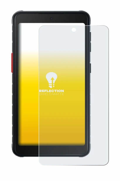 Immagine del dispositivo Samsung Galaxy XCover 5 con un'ampia varietà di protezioni per lo schermo.