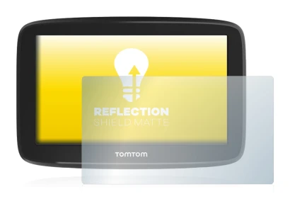 Immagine del dispositivo TomTom GO Basic 5" con un'ampia varietà di protezioni per lo schermo.