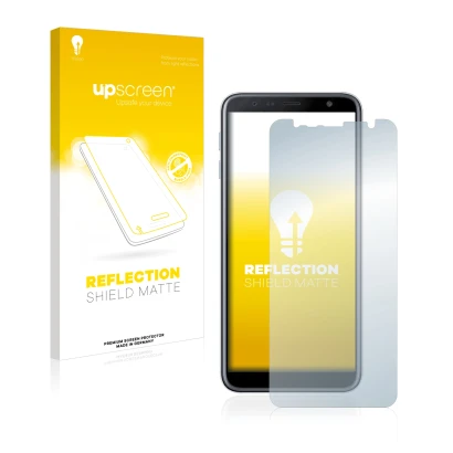 Parte frontale di una confezione del prodotto con il logo del marchio upscreen. Accanto è raffigurato il dispositivo Samsung G