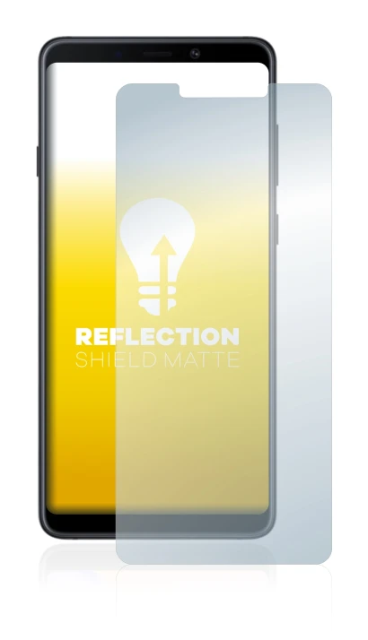 Immagine del dispositivo Samsung Galaxy A9 2018 con un'ampia varietà di protezioni per lo schermo.