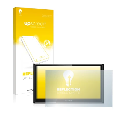 Parte frontale di una confezione del prodotto con il logo del marchio upscreen. Accanto è raffigurato il dispositivo Kenwood D