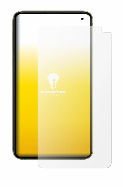 Immagine del dispositivo Samsung Galaxy S10e con un'ampia varietà di protezioni per lo schermo.